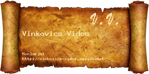 Vinkovics Vidos névjegykártya